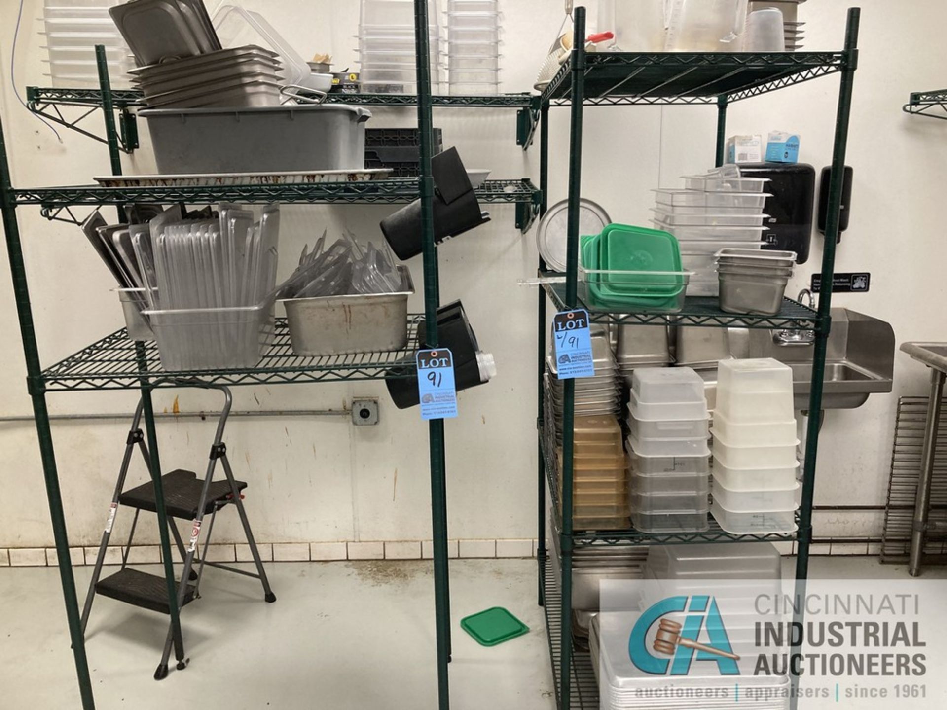 WIRE RACKS WITH KITCHEN WARES **For convenience, the loading fee of $50.00 will be added to the