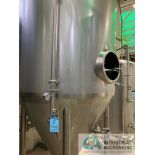 20 BBL QTS FV1 FERMENTER TANK AT 61-3/16" DIAMETER X 133" HIGH, INCLUDES SADDLES **For