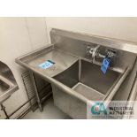 24" X 40" SINGLE BOWL SS SINK **For convenience, the loading fee of $100.00 will be added to the