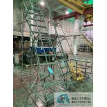 (LOT) 10' SHOP LADDER, 6' SHOP LADDER, 3' SHOP LADDER, STEEL CART **For convenience, the loading fee