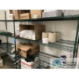 SECTIONS 24" X 60' METRO TYPE SHELVING WITH CONTENTS, MOSTLY KITCHEN WARES **For convenience, the