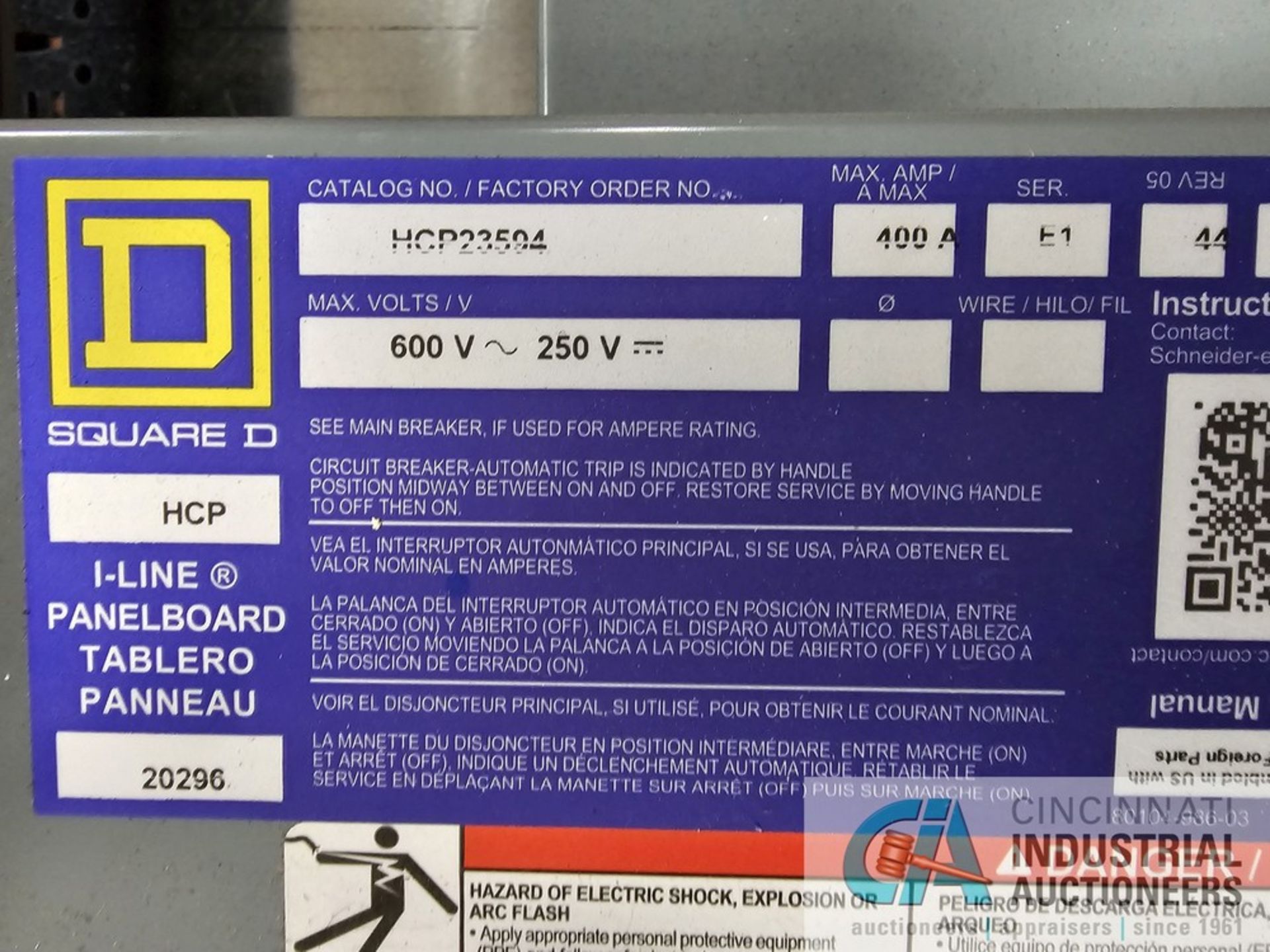 SQUARED CAT NO. HCP23594 I-LINE PANEL BOARD - Image 4 of 6