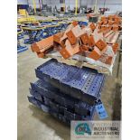 (LOT) HEAVY DUTY SHEET RACK SYSTEM COMPONENTS; (46) 20' X 3" X 3" BOLT TOGETHER UPRIGHT POSTS, (