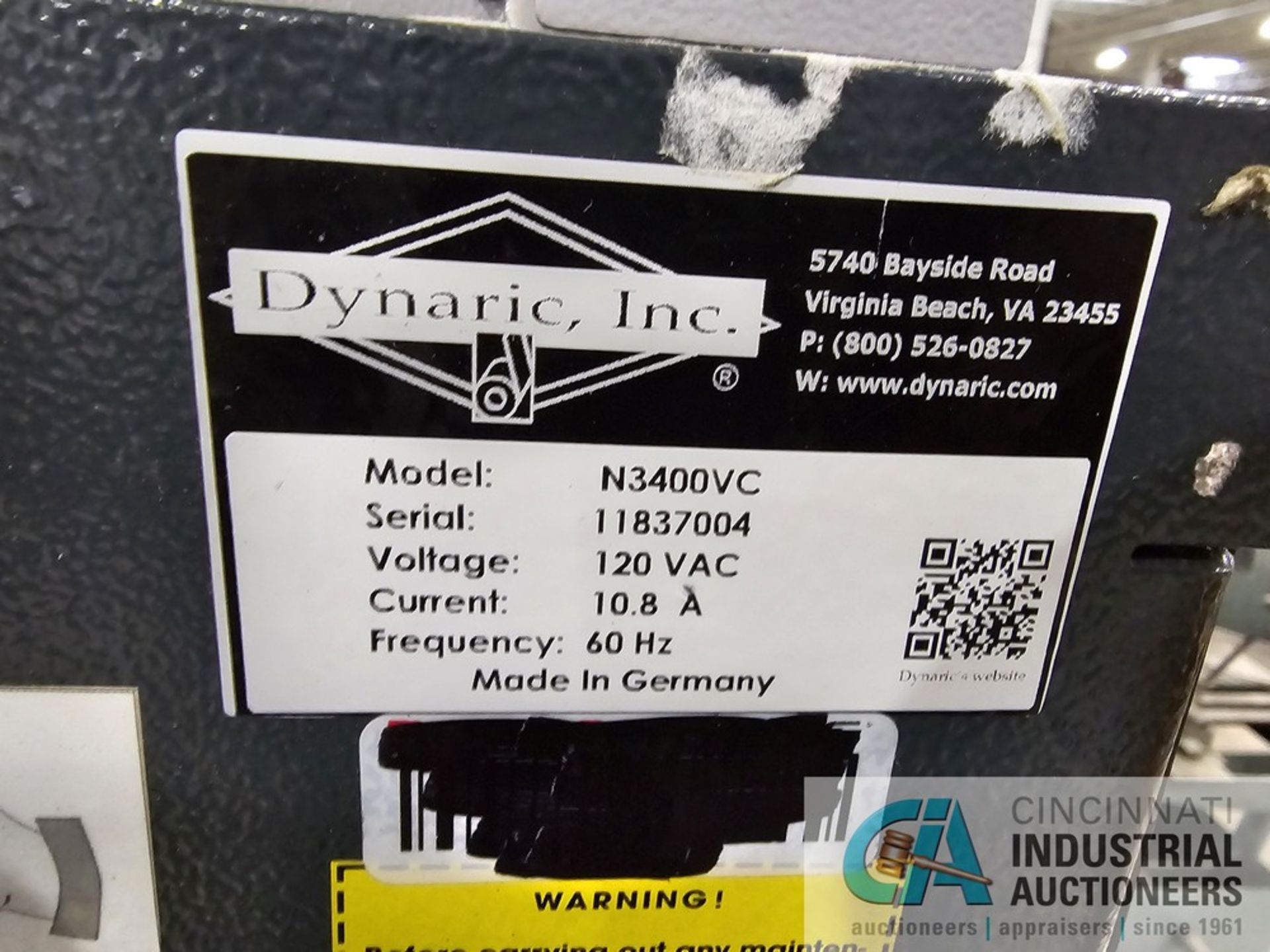 DYNARIC MODEL N3400VC AUTO STRAPPER, APPROX. 26" X 26" WINDOW, 110 VOLT - Image 7 of 7