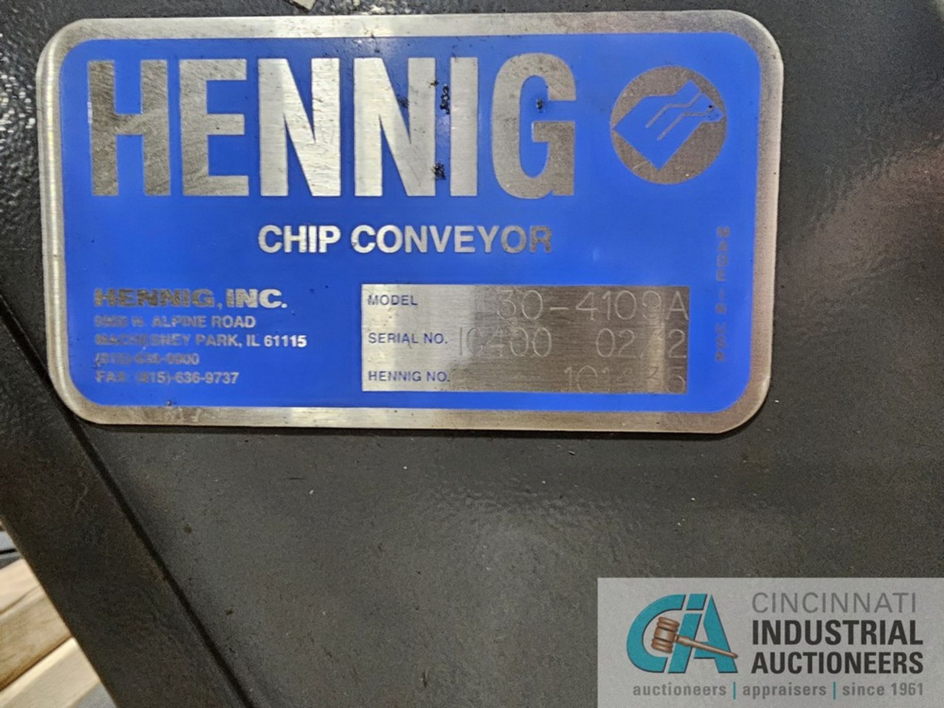 8" X 120" HENNING MODEL 30-4109A CHIP CONVEYOR - Image 4 of 6