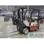 5,000 LB. NISSAN MODEL 50 LP GAS SOLID TIRE FORKLIFT; S/N CPJ02-9W2164, 178" 3-STAGE MAST, 8,880