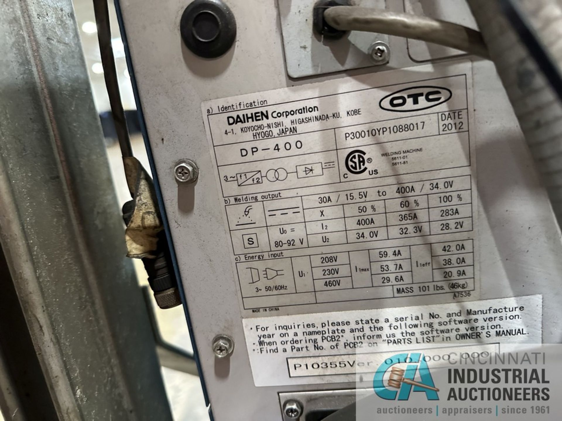 OTC WORKER AUTOMATION SINGLE-ROBOT TWO-STATION ROBOTIC WELDING CELL; OTC MODEL AII-B4 ROBOT, AX21- - Bild 13 aus 15