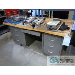 36" X 64" X 31" HIGH SIX-DRAWER METAL MAPLE TOP DESK **SPECIAL NOTICE - DELAYED REMOVAL - PICKUP 4-