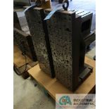 SET 17-1/2" X 10" X 32" HIGH HEAVY DUTY DRILLED AND TAPPED ANGLE PLATES