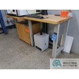 24" X 72" X 38" HIGH HEAVY DUTY STEEL FRAME MAPLE TOP WORKBENCH **SPECIAL NOTICE - DELAYED REMOVAL -