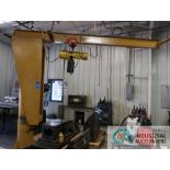 1 TON CAPACITY X 10' ARM GORBEL FREE-STANDING JIB CRANE WITH 1/2 TON BUDGIT PENDANT CONTROL CHAIN