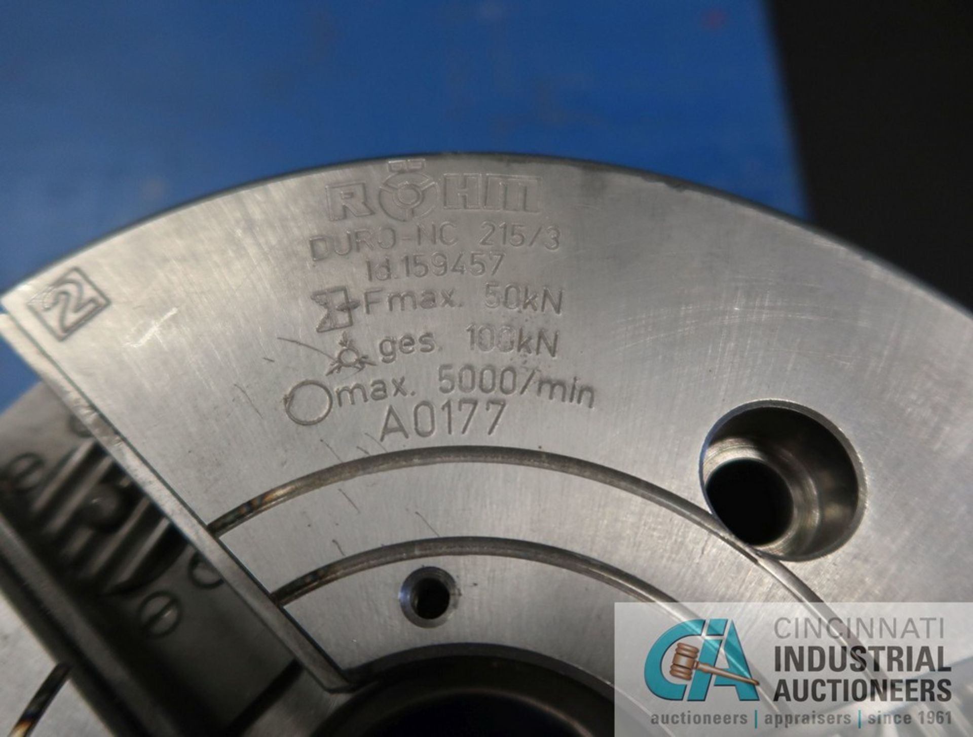 8-1/2" ROHM THREE JAW LATHE CHUCK - Image 2 of 2