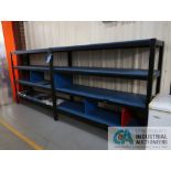 SECTIONS 21" X 73" X 61" HIGH HEAVY DUTY STEEL FRAME MULIT-LEVEL SHELVING WITH WOOD DECKING