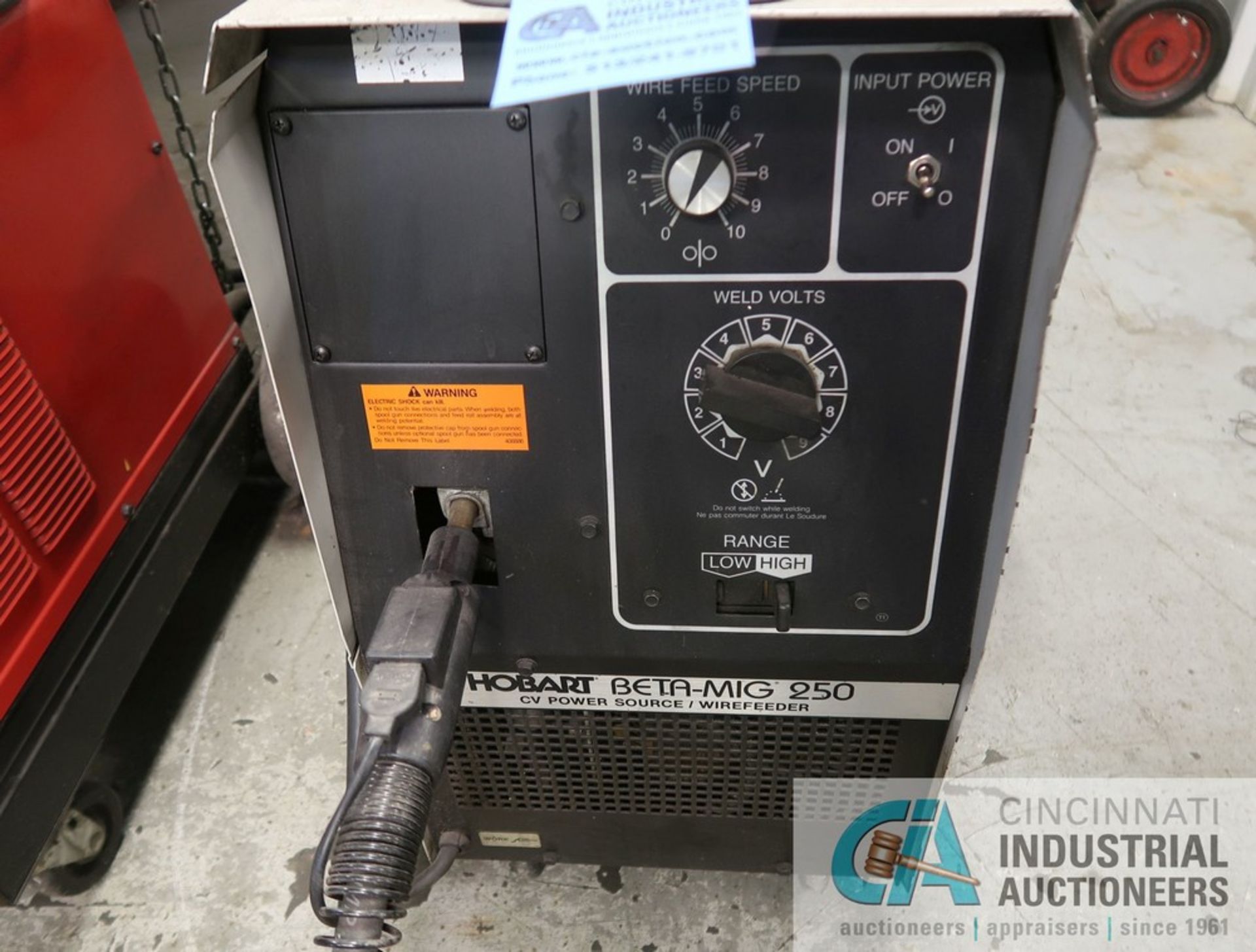 250 AMP HOBART MODEL BETA-MIG 250 CV POWER SOURCE / WIRE FEEDER; S/N 93WS26576 - Image 2 of 6