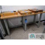 24" X 72" X 38" HIGH HEAVY DUTY STEEL FRAME MAPLE TOP WORKBENCH **SPECIAL NOTICE - DELAYED REMOVAL -