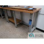 24" X 72" X 38" HIGH HEAVY DUTY STEEL FRAME MAPLE TOP WORKBENCH **SPECIAL NOTICE - DELAYED REMOVAL -