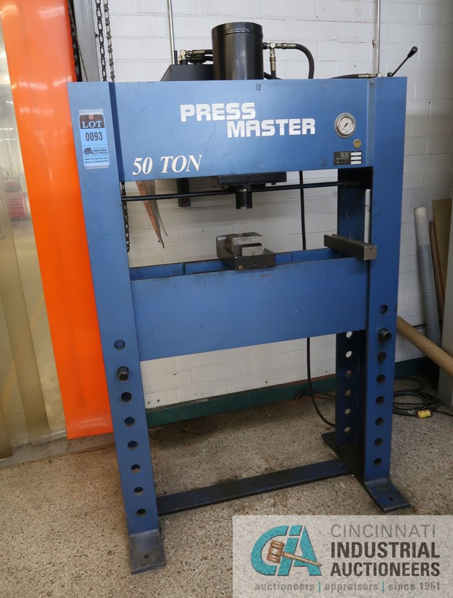 50 TON CAPACITY RK MACHINERY MODEL 50T-E/H PRESS MASTER H-FRAME HYDRAULIC PRESS; S/N 029921151T