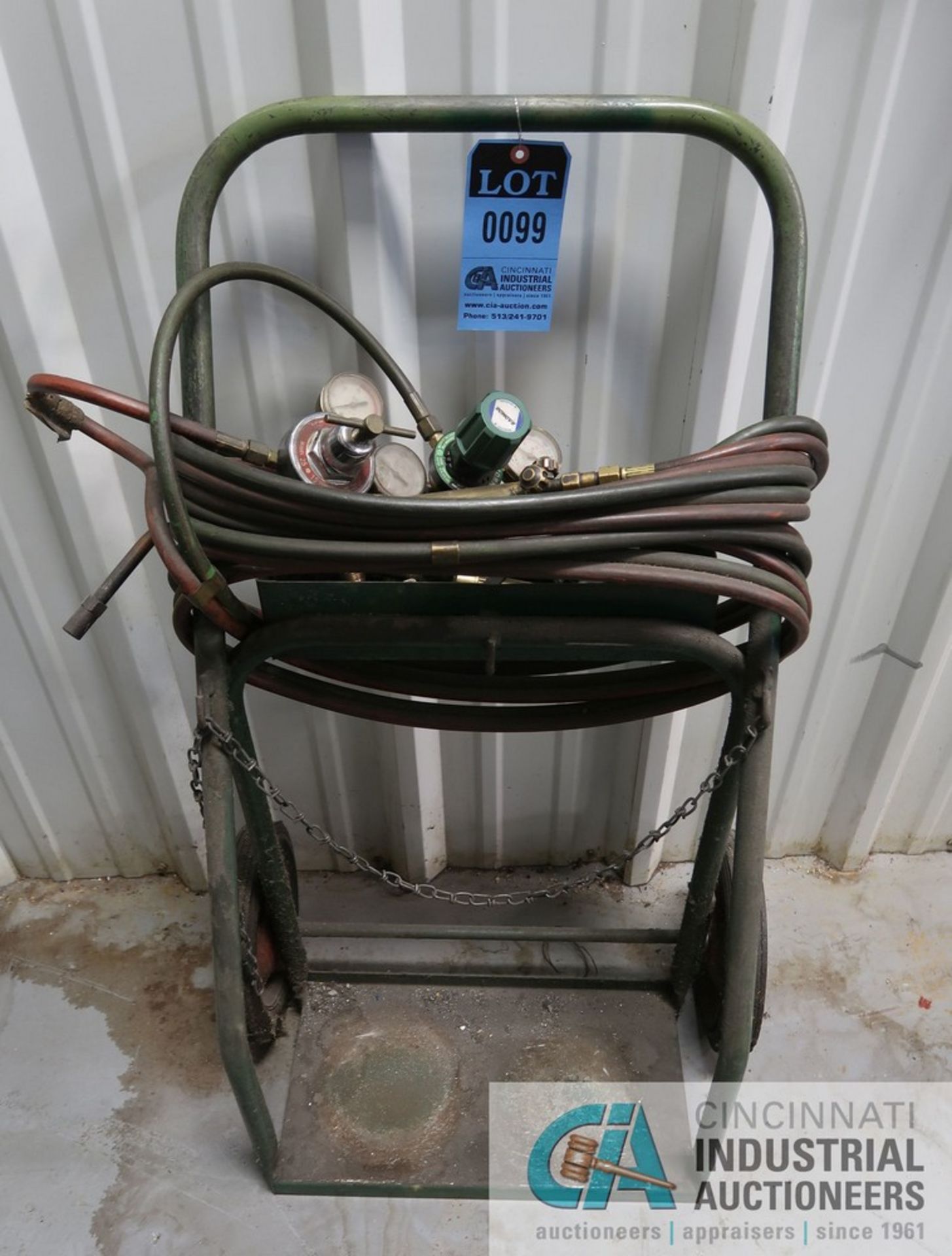 OXY-ACETYLENE CART WITH HOSES, GAGES AND TORCH