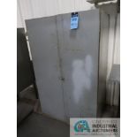 24" X 36" X 60" HIGH TWO-DOOR STEEL CABINET AND CONTENTS WITH WELDING SUPPLIES