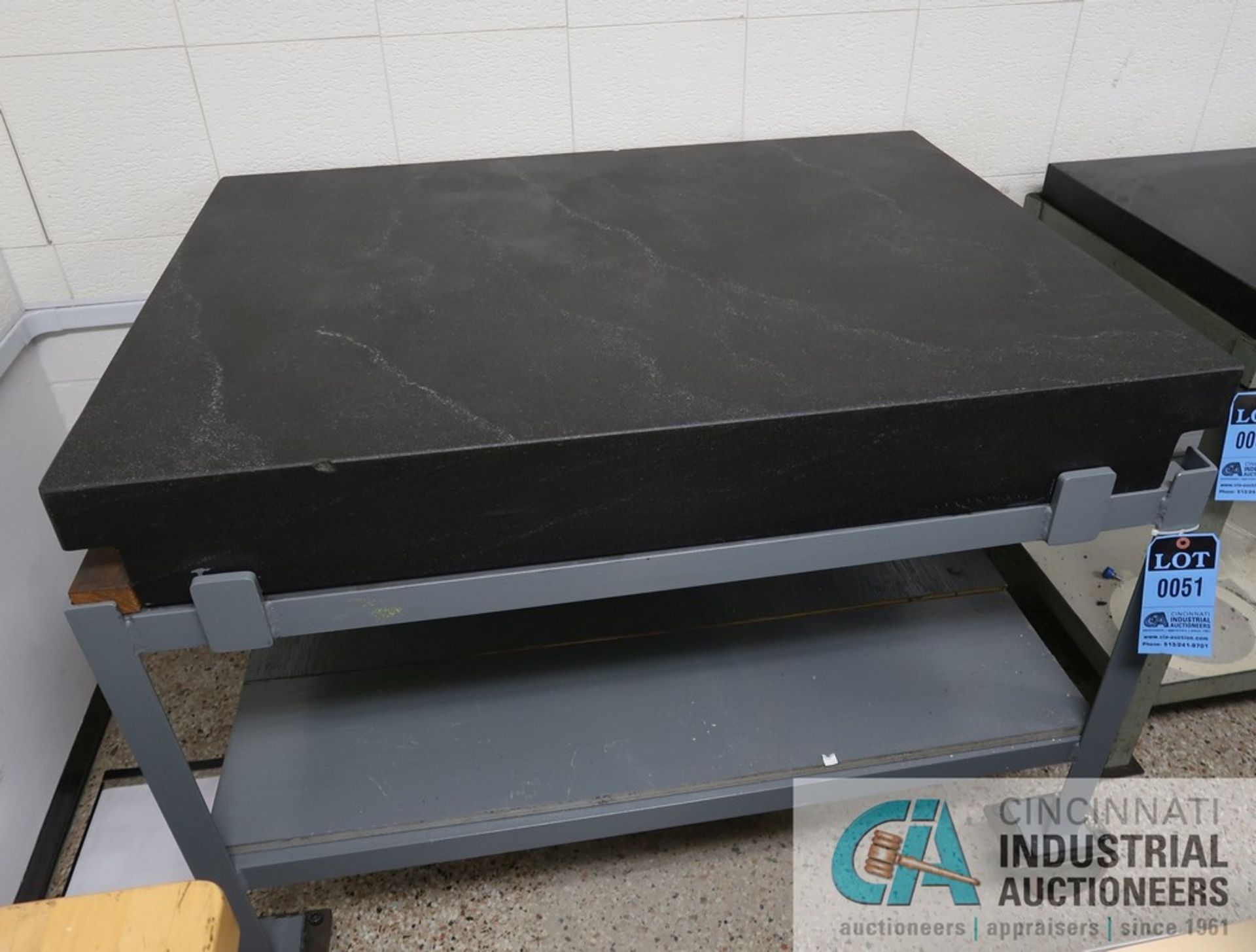 36" X 48" X 6" THICK PORTABLE TWO-LEDGE BLACK GRANITE SURFACE PLATE