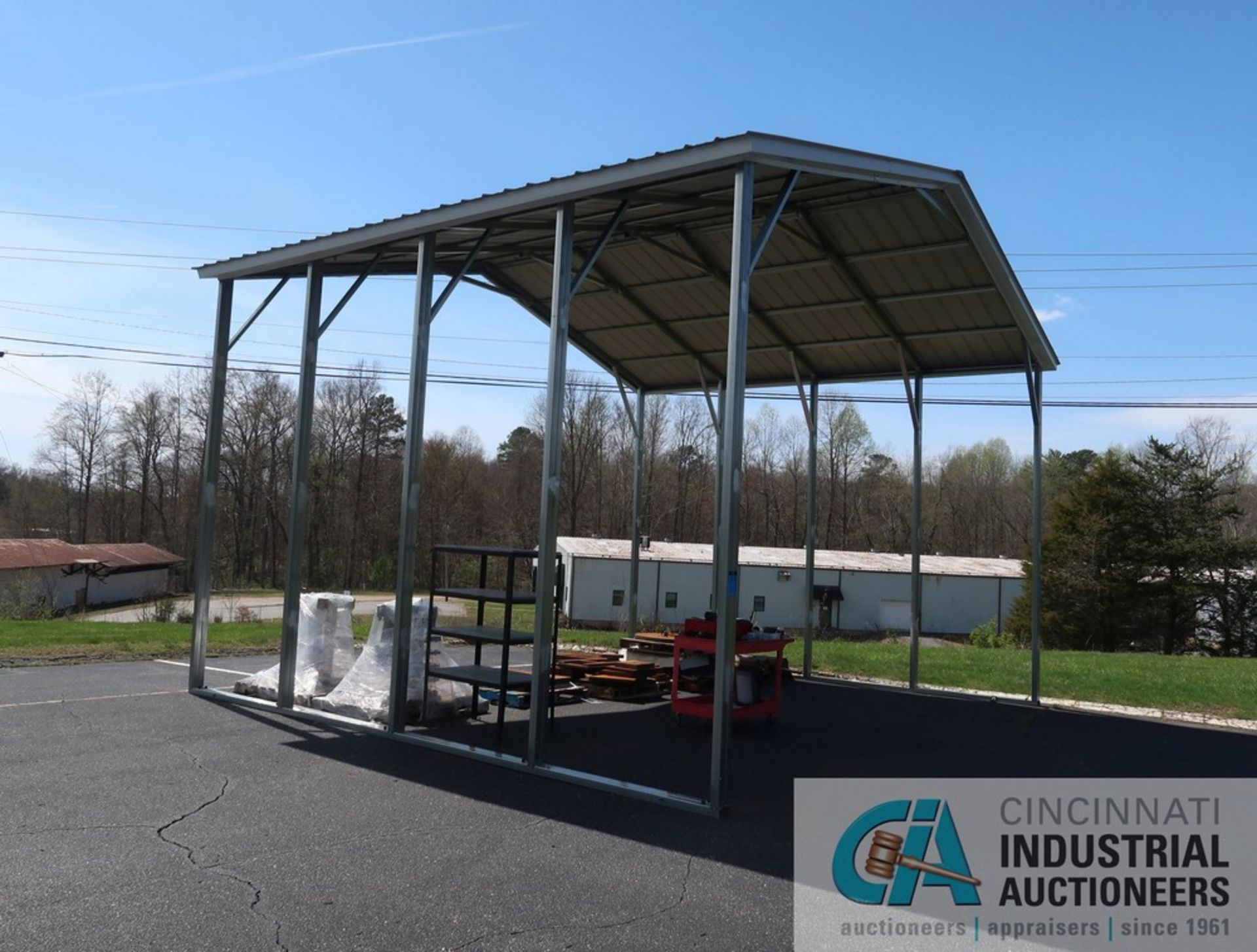 20' DEEP X 24' WIDE X 20' HIGH AT PEAK (APPROX.) GABLE ROOF OPEN AIR CARPORT - Image 2 of 5