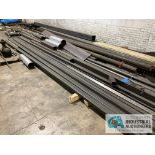 (LOT) ASSORTED STEEL TUBING; PIPE, ANGLE IRON, VALVES ON FLOOR