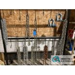 (LOT) CHAIN AND SHACKLES WITH RACK