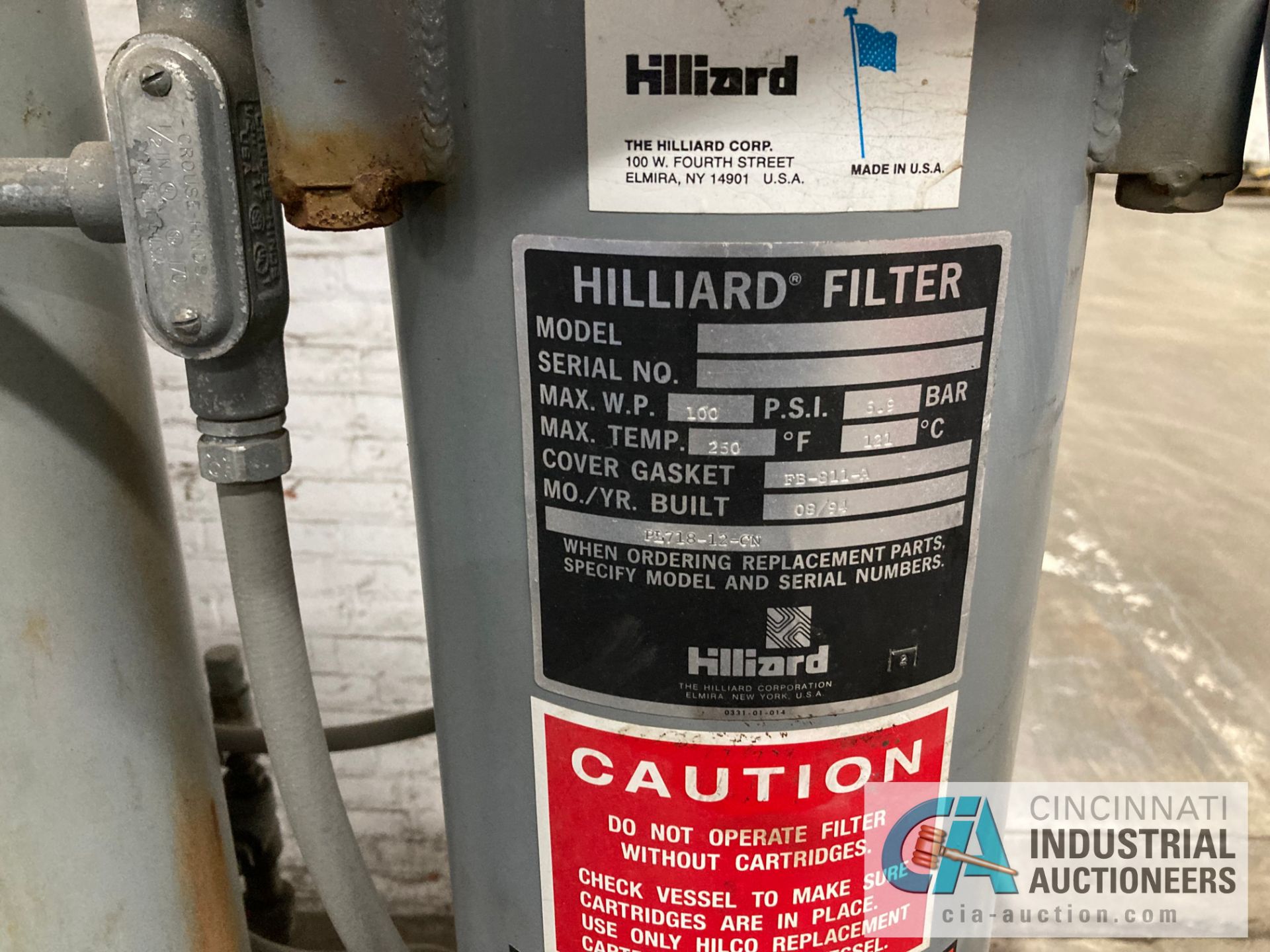 HILLARD MODEL 02R050-30055227 OIL RECLAIMER - Image 2 of 3