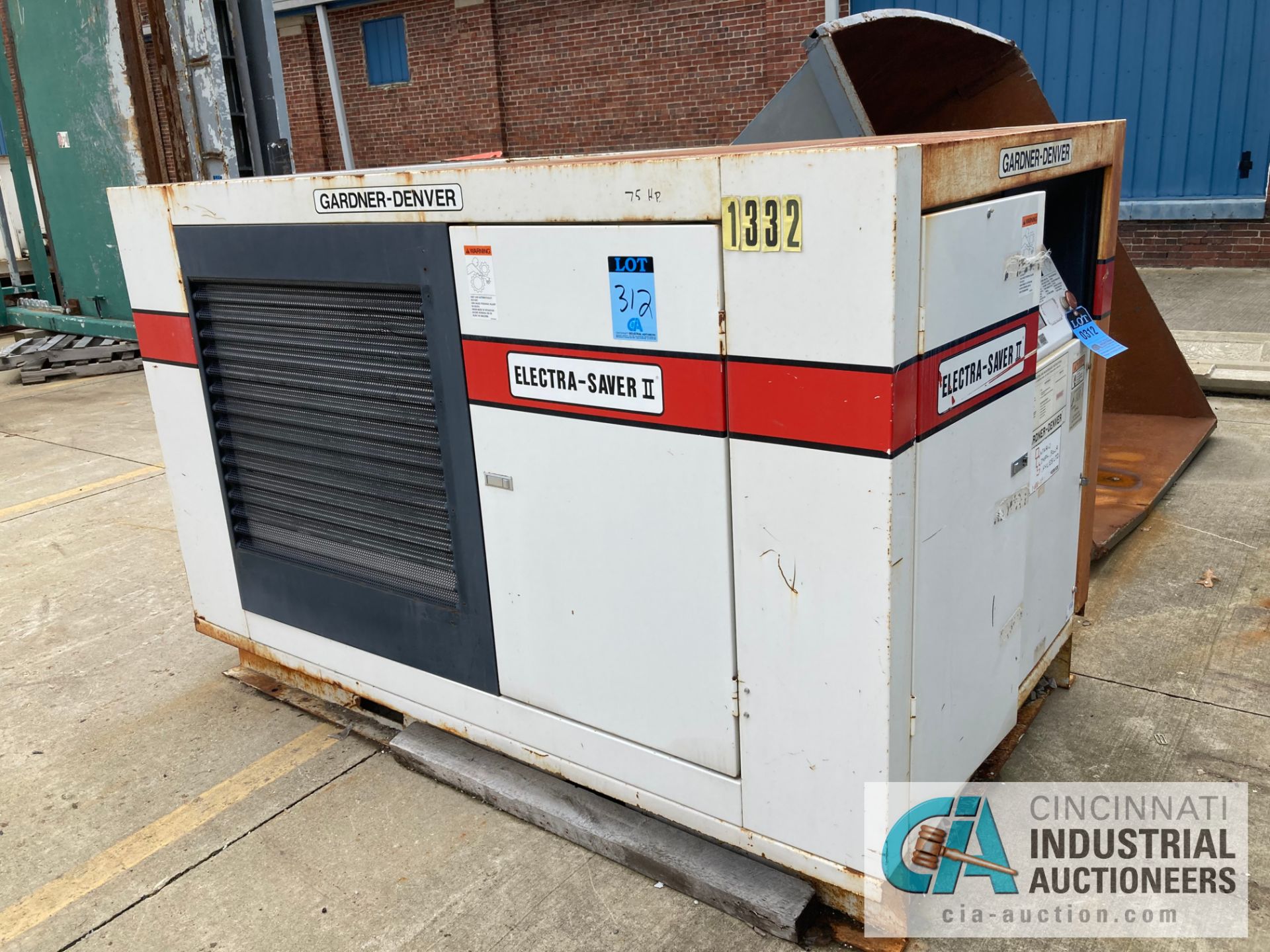 75 HP GARDNER DENVER MODEL ECMOLE ROTARY SCREW AIR COMPRESSOR; S/N M60116 **NOT UNDER POWER**