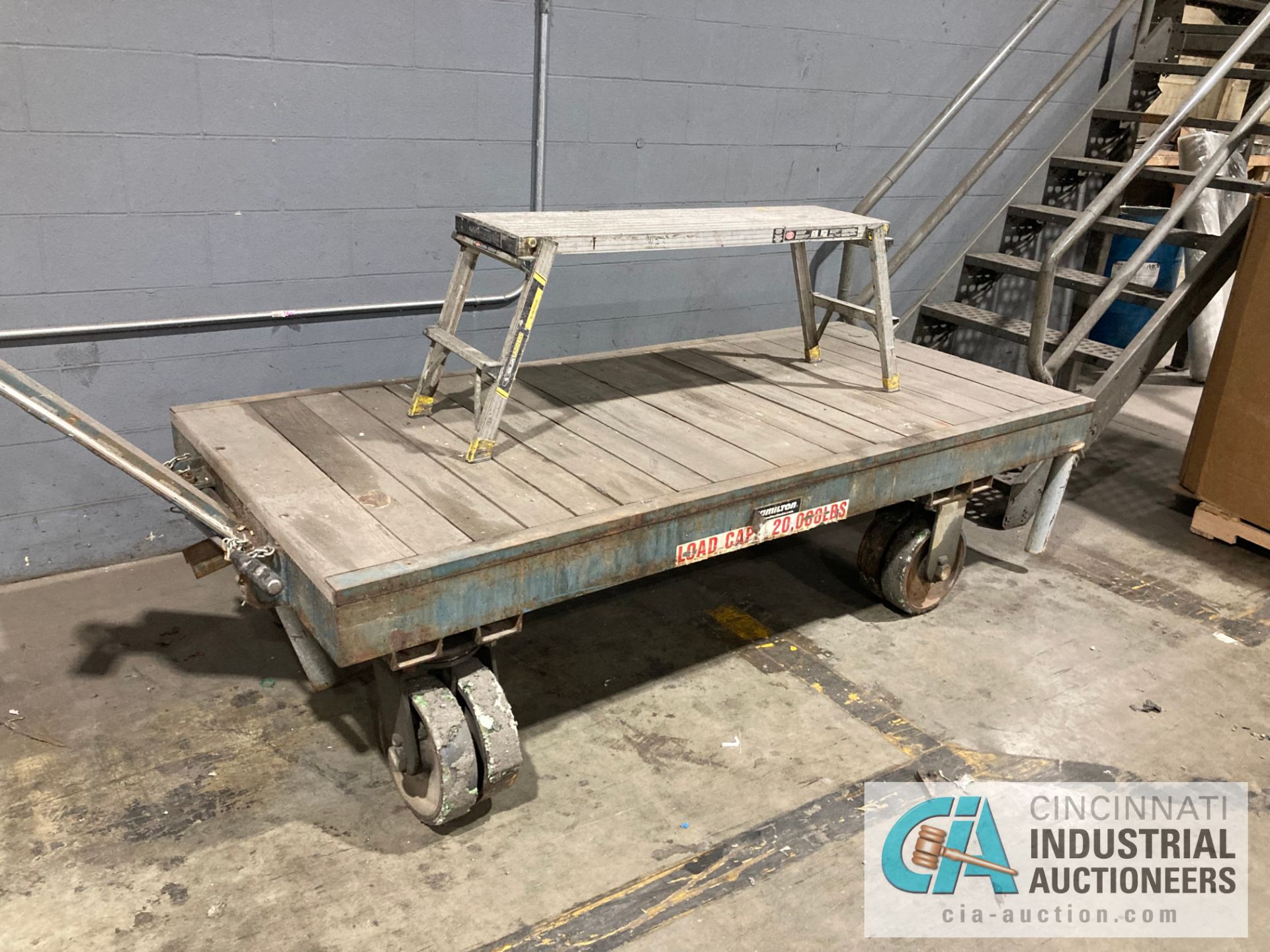 (LOT) 42" X 96" WAGON AND ALUMINUM BENCH