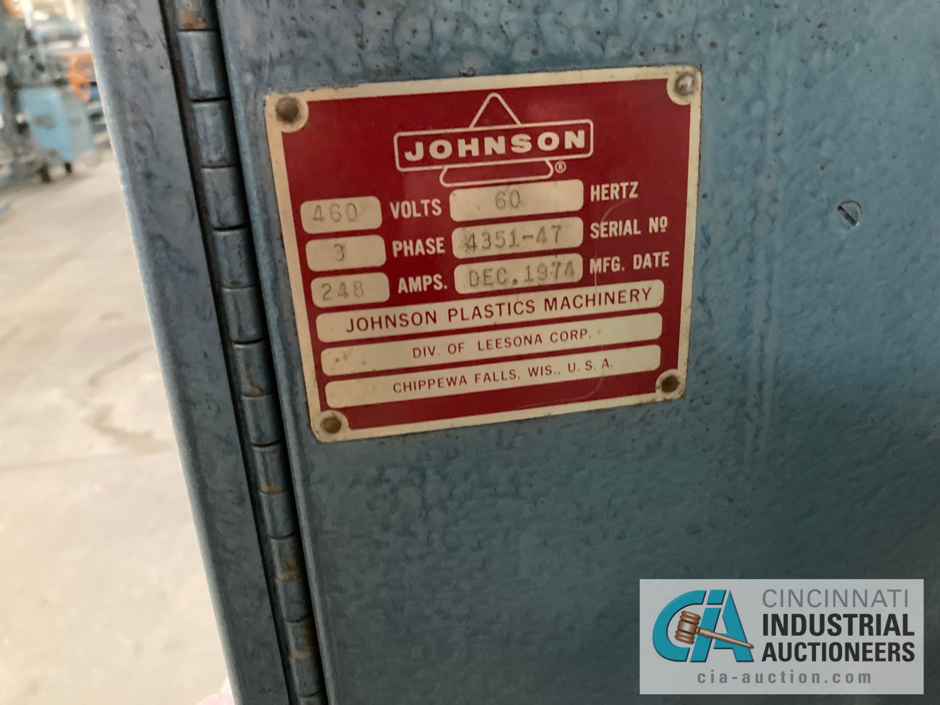 ****3.5" JOHNSON EXTRUDER; S/N 4353-47, 24.1 L/D VENTED BARREL, 17.1 GEARBOX RATIO, 126 HP MOTOR, - Image 7 of 10