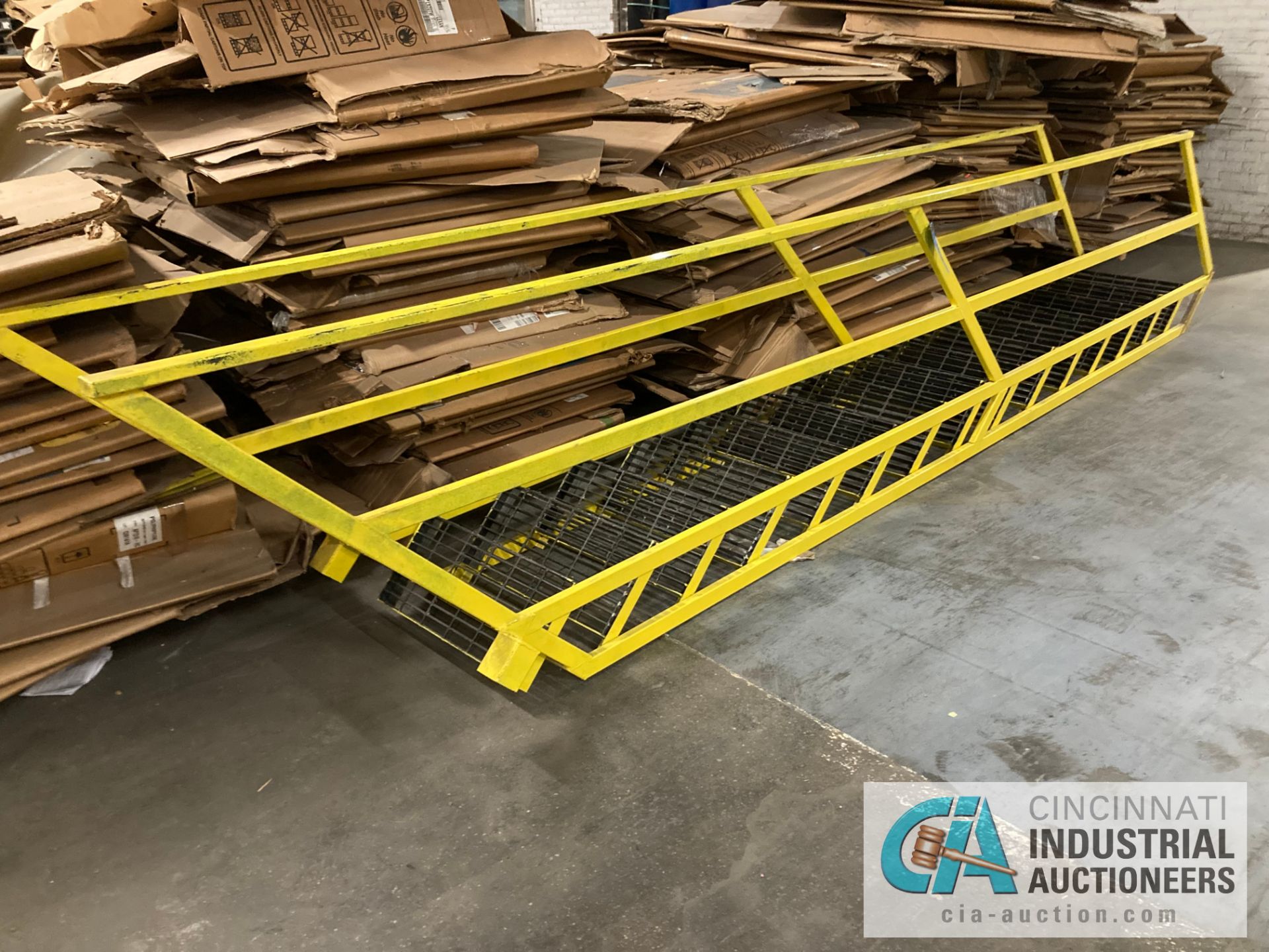 (LOT) STAIR UNIT (24" WIDE X 14'), STANDS ON SKID AND BLUE RACK - Image 3 of 3