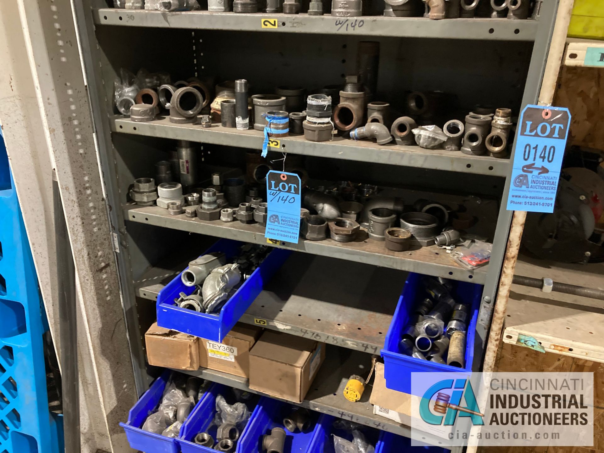 SECTIONS STEEL SHELVING WITH CONTENTS; PARTS AND MAINTENANCE ITEMS