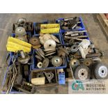 (LOT) (4) SKIDS OF MACHINE PARTS, HARDWARE AND HARDWARE