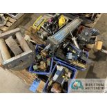 (LOT) (4) SKIDS OF CYLINDERS, PLUMBING, MACHINE PARTS