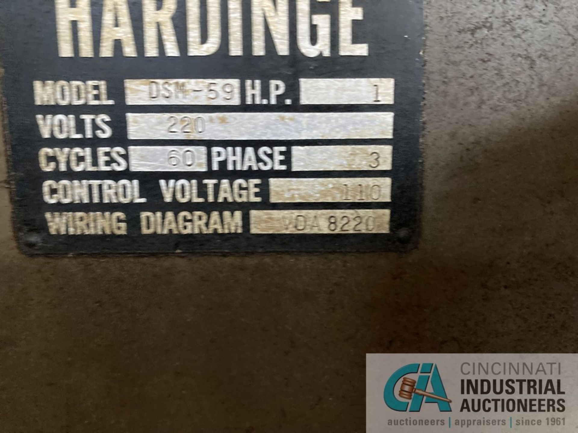 HARDINGE MODEL DSM-59 TOOLROOM LATHE; S/N 10914 - Image 3 of 3