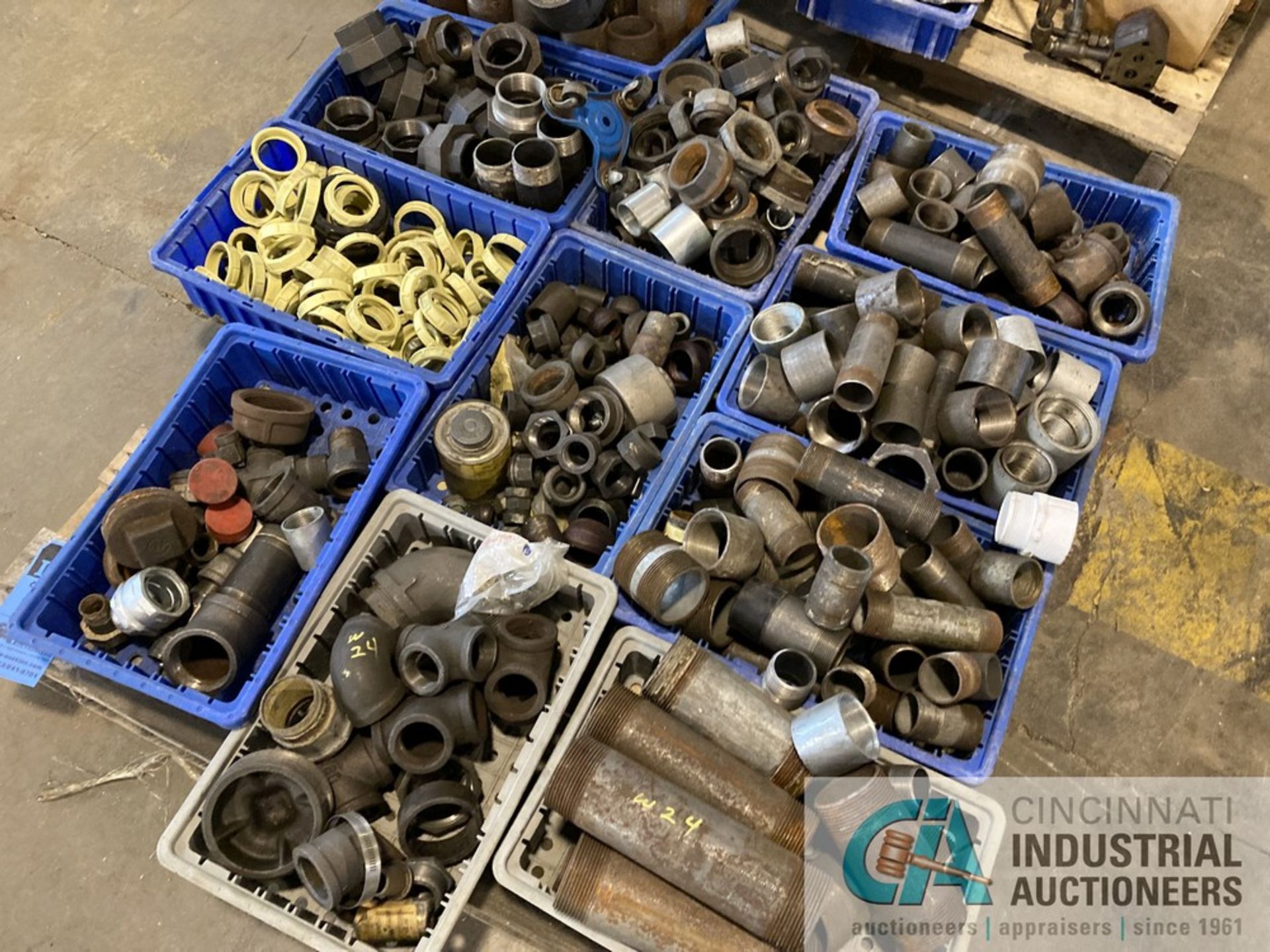 (LOT) (4) SKIDS OF CYLINDERS, PLUMBING, MACHINE PARTS - Image 3 of 4