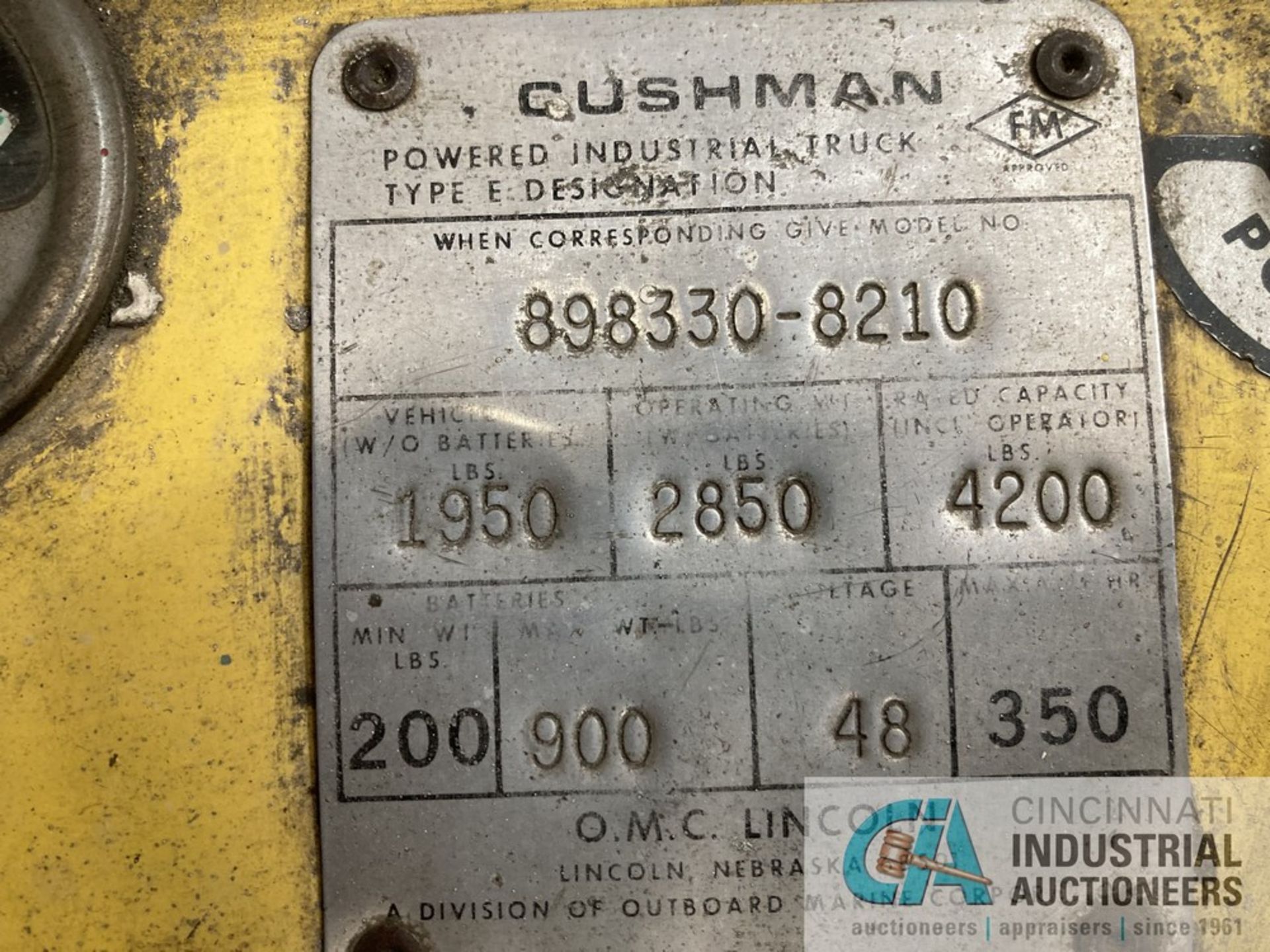 CUSHMAN MODEL 8210 ELECTRIC MAINTENANCE CARTS, 45" X 72" REAR BEDS, BOTH OUT OF SERVICE, ISSUES - Bild 8 aus 8