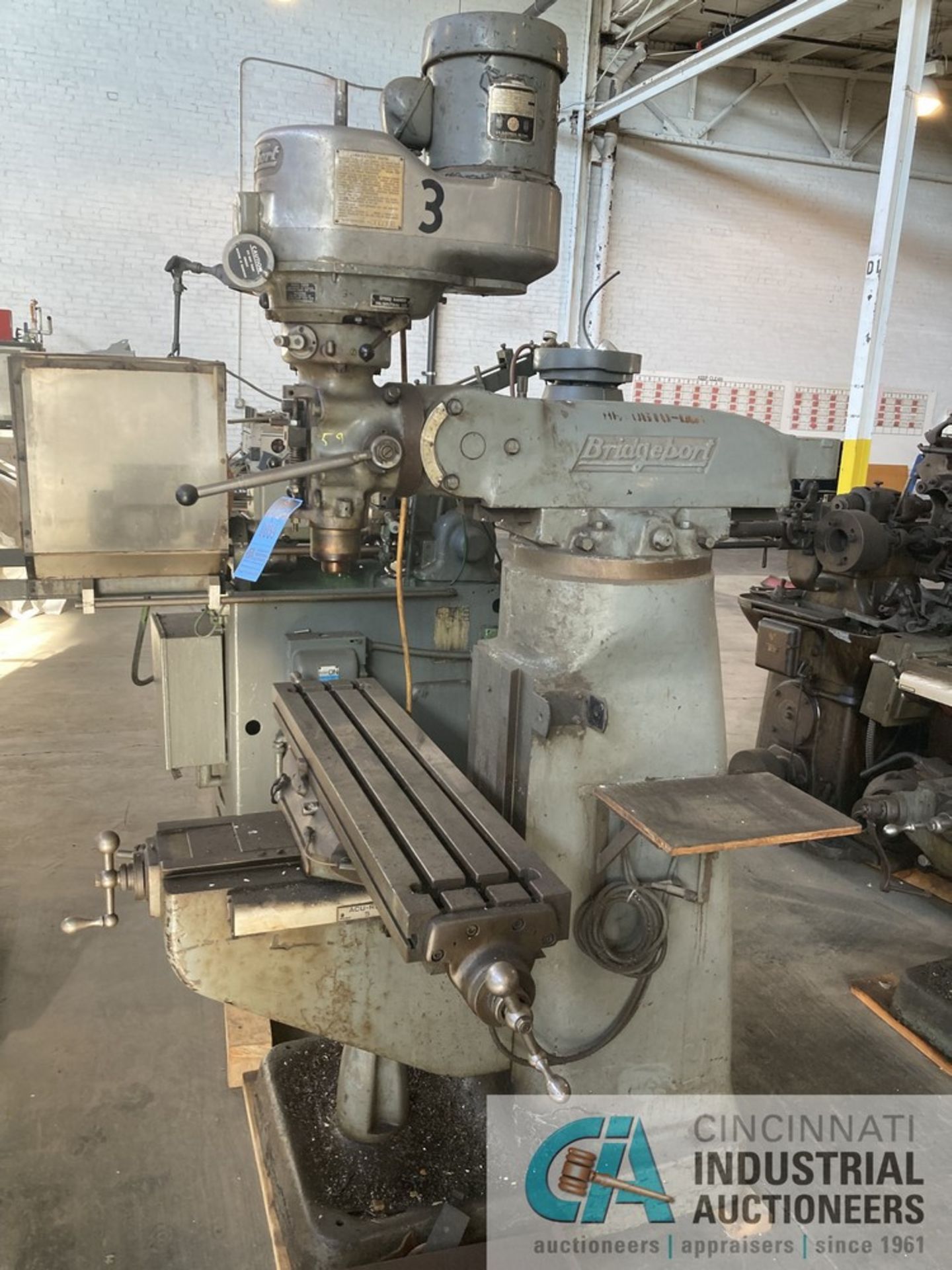 1-1/2 HP BRIDGEPORT VERTICAL MILL; S/N 133953, 9" X 42" TABLE - Image 4 of 4