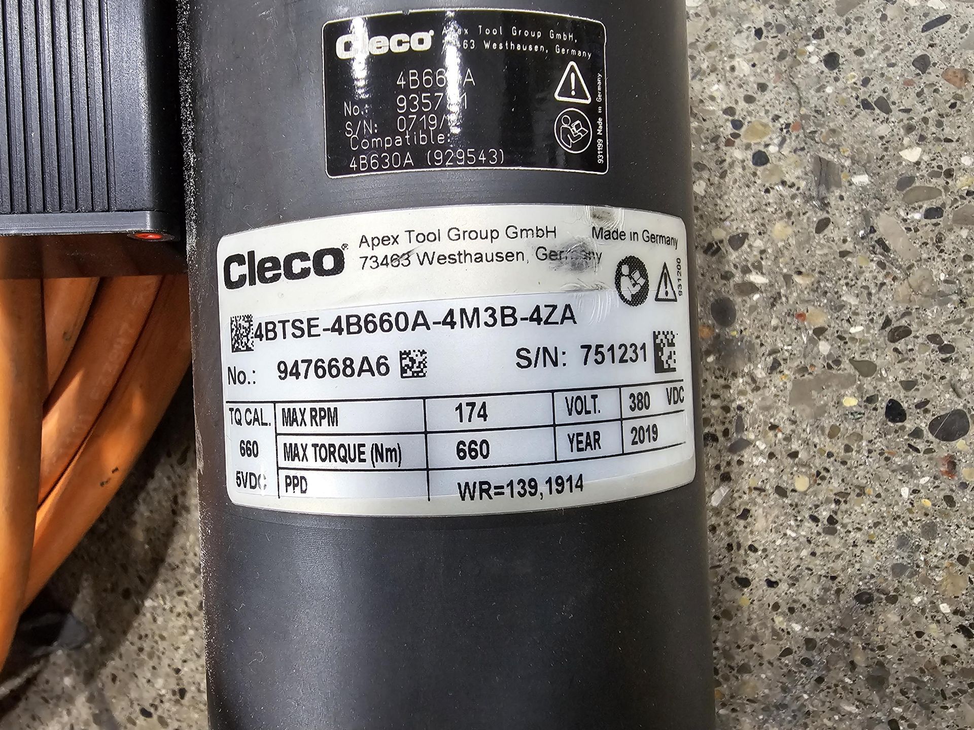 (1) CLECO NPR0400 CONTROLLER, (1) STRAIGHT DRIVE INTELLEGENT SPINDLE SOLUTION CLECO 4BTSE-4B660A-4M3 - Image 2 of 6
