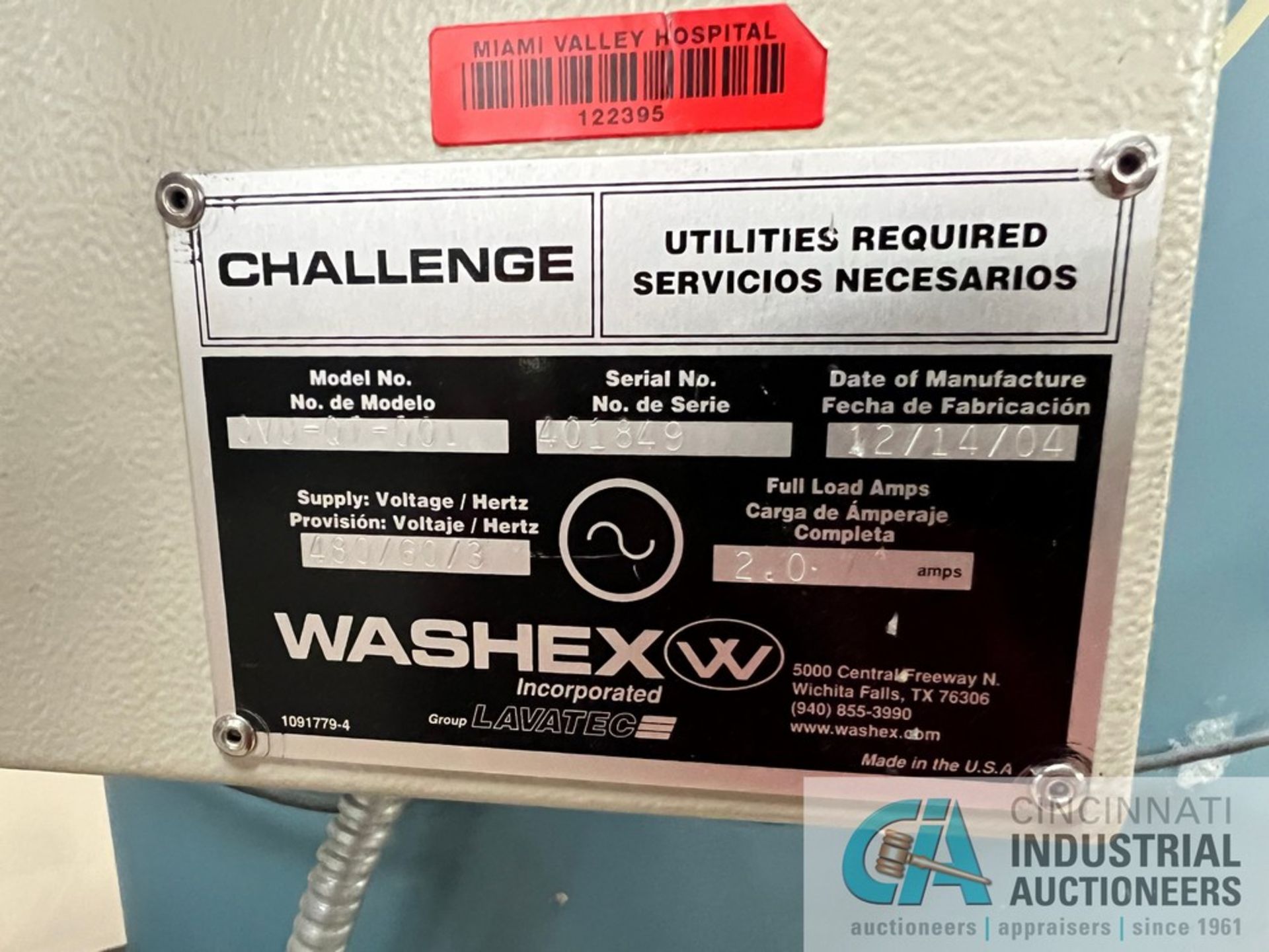 WASHEX / LAVATEC MODEL CVU-QT-001 CENTRAL LINT SYSTEM; S/N 401849 **For convenience, the loading fee - Image 6 of 6