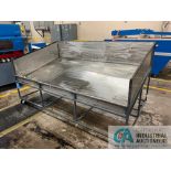 52" X 93" LONG X 17" HIGH STAINLESS STEEL TUB STEEL FRAME SORTING CART, 54" OVERALL HEIGHT