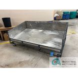 52" X 93" LONG X 17" HIGH STAINLESS STEEL TUB STEEL FRAME SORTING CART, 44" OVERALL HEIGHT