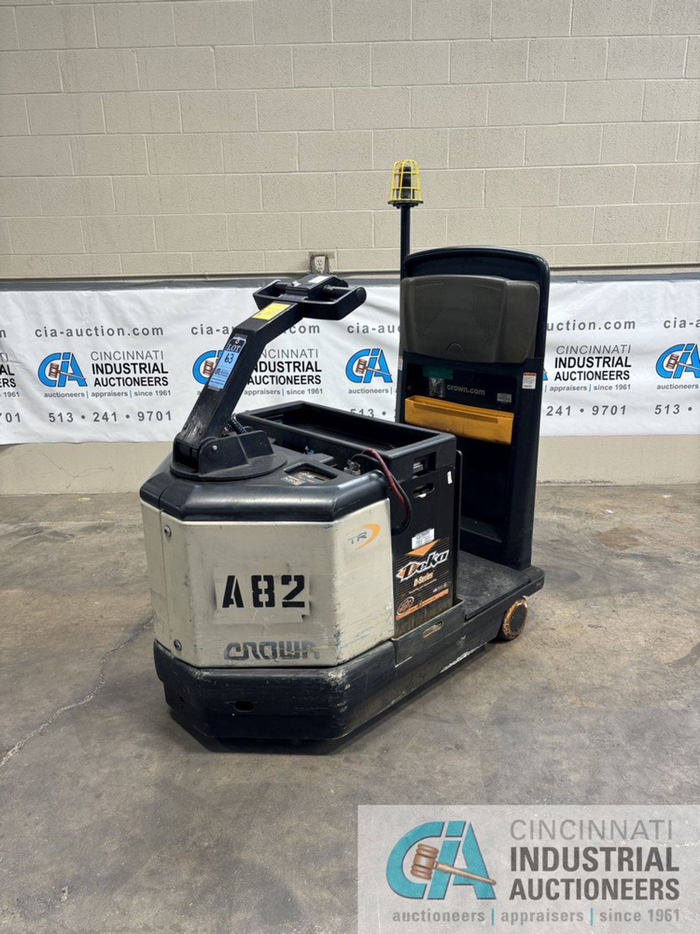 2016 CROWN MODEL TR4500 SERIES STAND-UP ELECTRIC TUGGER; S/N 10011758, 24-VOLT, 1,382 HOURS SHOWING,