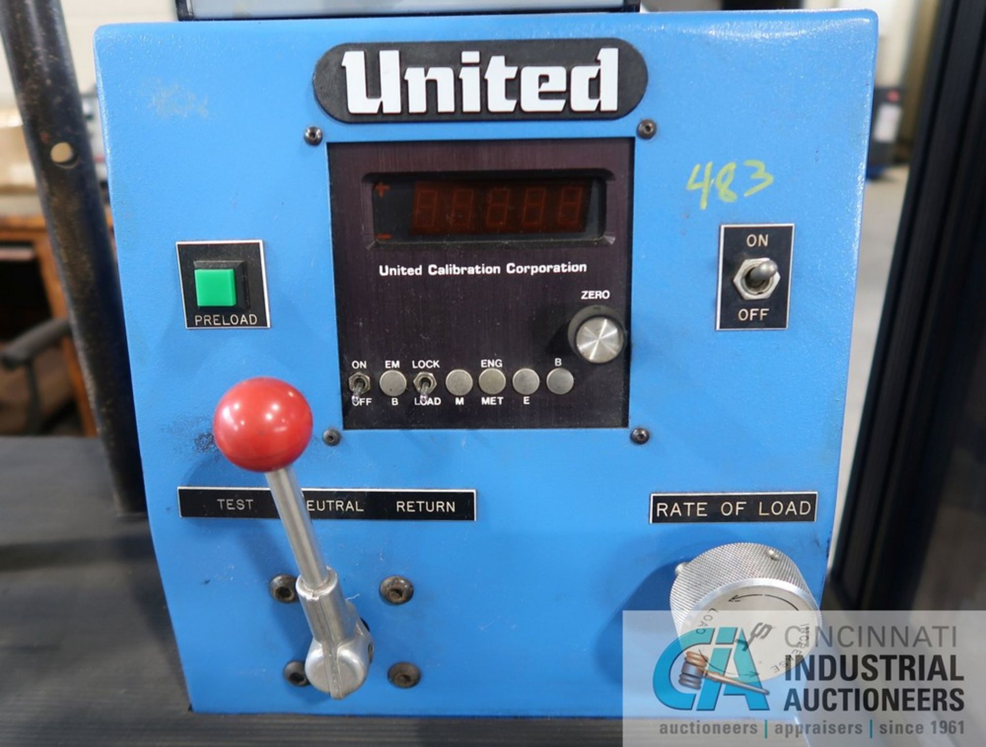 UNITED SPEEDY TESTER MODEL LCH-10 TENSILE TESTER; S/N 81468 - Image 3 of 6