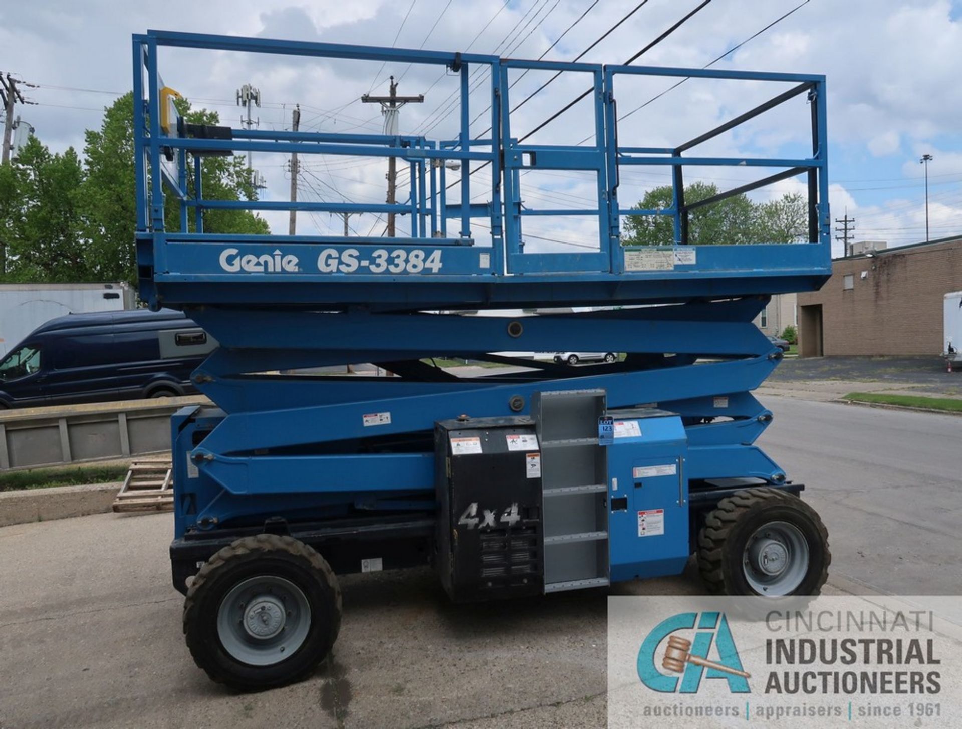 2015 GENIE MODEL GS3384 4X4 LPG ROUGH TERRAIN SCISSOR LIFT; S/N GS8415-42374 (NEW 7-21-2015), 1,