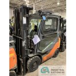 ****3,000 LB. TOYOTA MODEL BFGU15 TREADED SOLID TIRE LP GAS LIFT TRUCK; S/N 62034, 84" 3-STAGE MAST