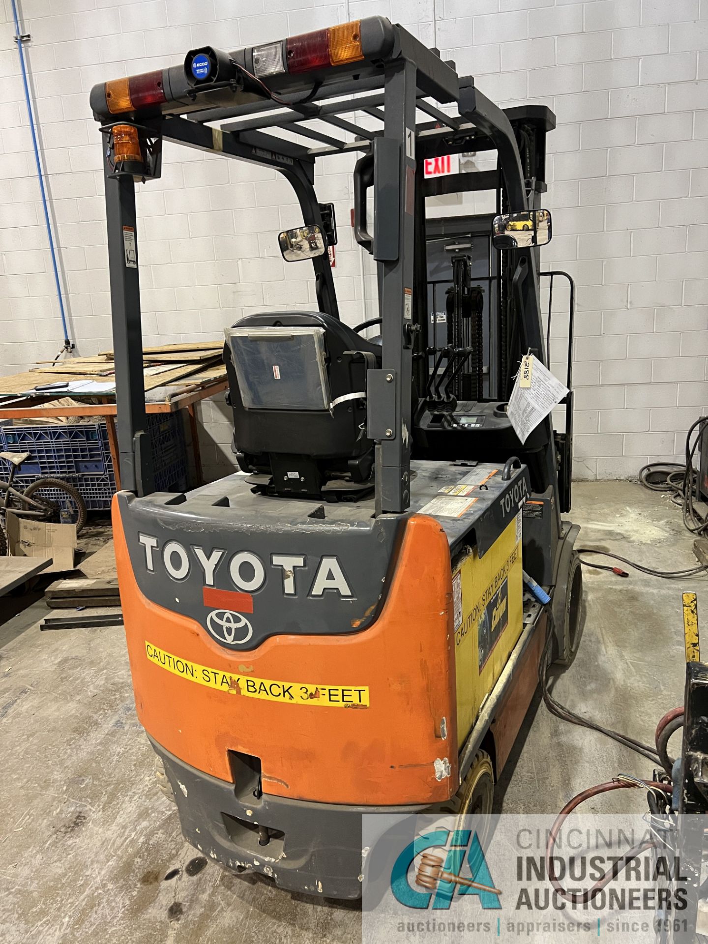 ****5,000 Lb. Toyota Model 8FBCHU25 Treaded Solid Tire Electric Lift Truck; s/n62188, 94" 3-Stage - Image 3 of 6