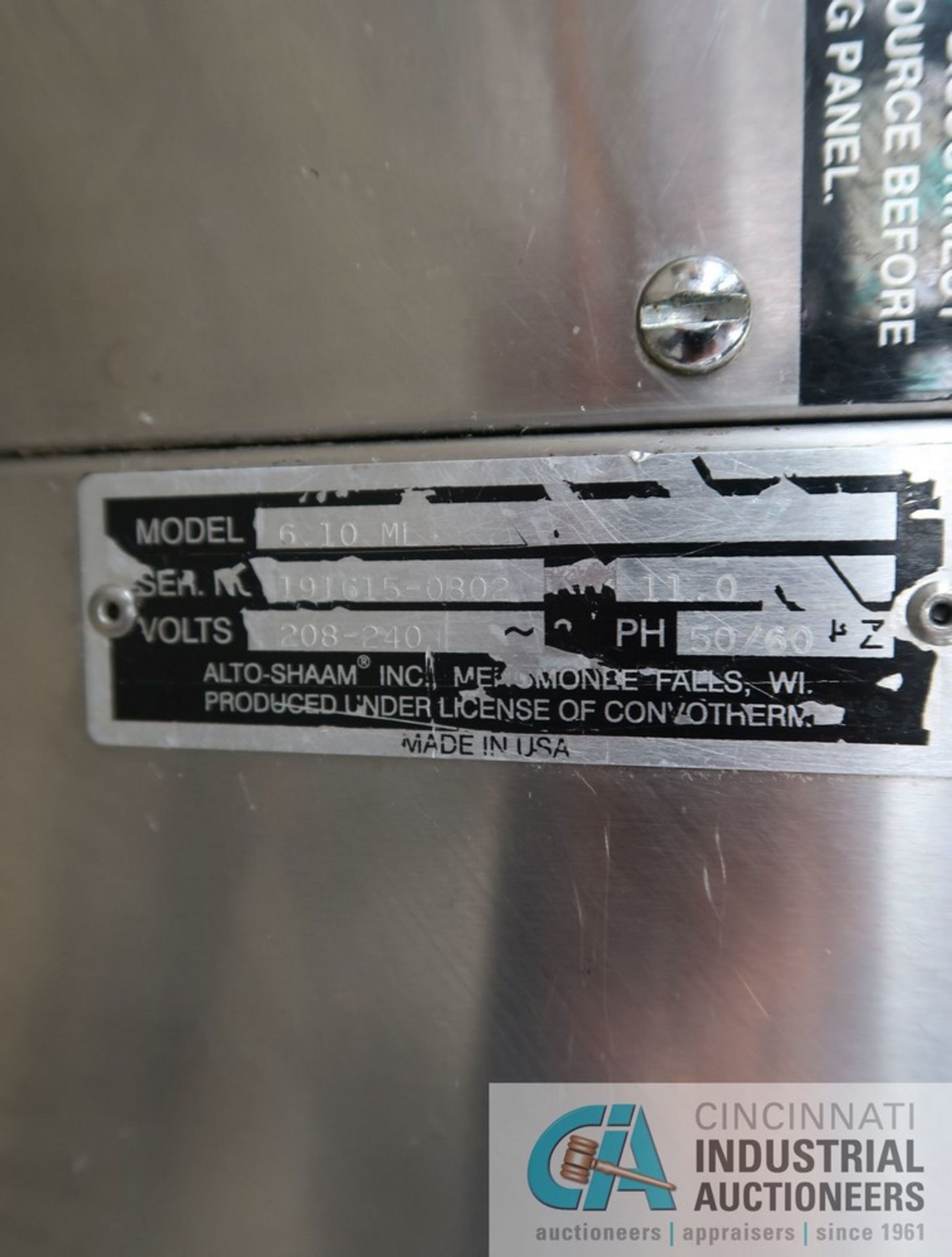 ALTO-SHAAM MODEL 6.10 ML COMBI-THERM RESTAURANT GRADE OVEN; S/N 191615-0802 - Image 4 of 5