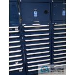 29" X 30" X 60" HIGH ROUSSEAU ELEVEN-DRAWER TOOL CABINET WITH 22" HIGH SINGLE DOOR CABINET